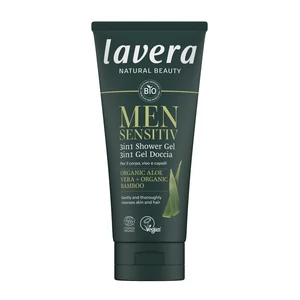 Lavera men sensitive férfi tusfürdő, arctisztító és sampon bio guaranával - Parabén és SLS mentes