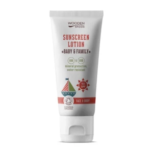 Wooden Spoon fizikai fényvédős bio naptej SPF50 - CSALÁDI KISZERELÉS