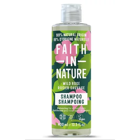 Faith in Nature vadrózsás SLS-mentes sampon száraz, károsodott hajra