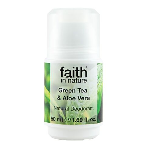 Faith in Nature aloe vera és zöld tea golyós bio dezodor - alumínium hydroxide mentes