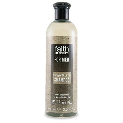 Faith in Nature for Men bio gyömbér-lime energetizáló natúr férfi sampon - SLS-mentes