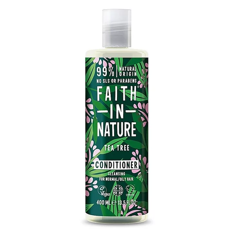 Faith in Nature natúr teafaolajos kondicionáló normál és zsíros hajra - SLS-mentes
