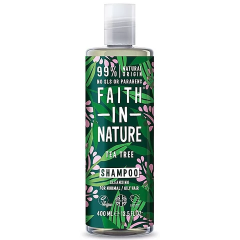 Faith in Nature teafaolajos SLS-mentes sampon zsíros és korpás hajra