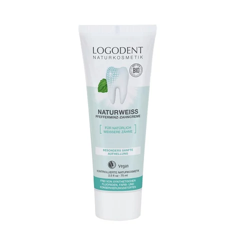 Logodent natúr fluoridmentes fogfehérítő fogkrém bio borsmentával