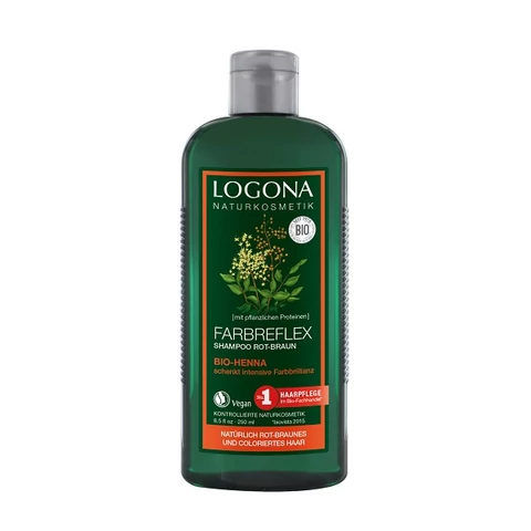Logona bio henna színvédő natúr sampon vöröses barna vagy festett hajra - SLS-mentes