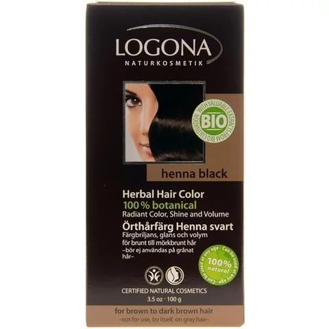 Logona növényi hajfesték por fekete - 100 g