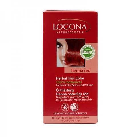 Logona növényi hajfesték por henna vörös - 100 g