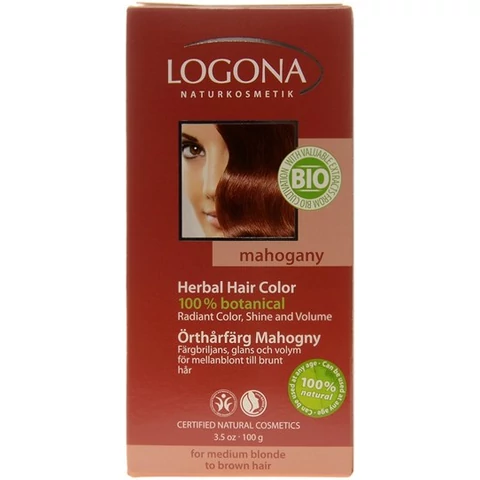 Logona növényi hajfesték por mahagóni - 100 g