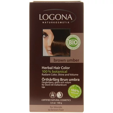 Logona növényi hajfesték por sötétbarna - 100 g
