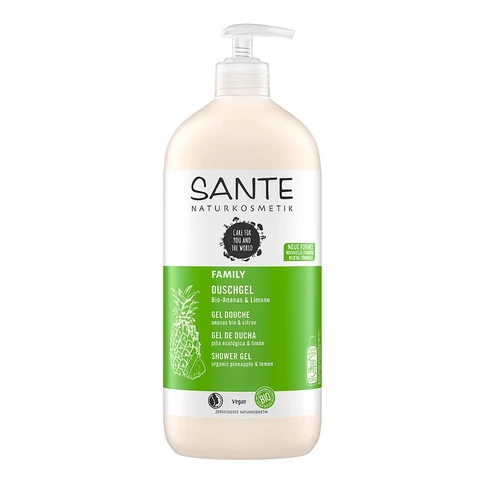 Sante családi bio ananász-citrom natúr tusfürdő - 950 ml - Parabén és SLS mentes