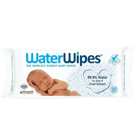 Waterwipes natúr pamut baba popsitörlő kendő - 60 db